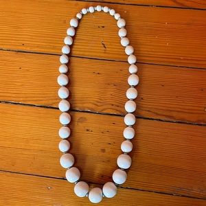 White wooden ball necklace